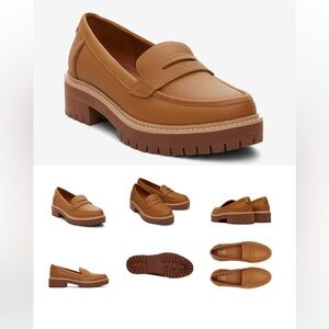 Tom’s Cara Tan Leather Loafer NIB size 9